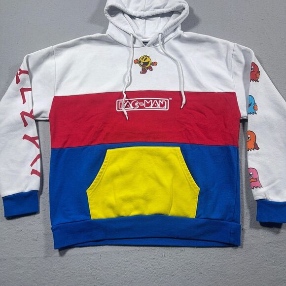 Pacman Hoodie‎ Sweater Adults Mens Size Medium Pockets Graphic Pac-Man Game - Picture 2 of 10